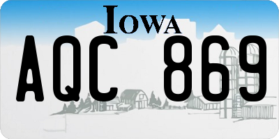 IA license plate AQC869