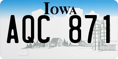 IA license plate AQC871
