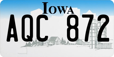 IA license plate AQC872
