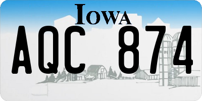 IA license plate AQC874