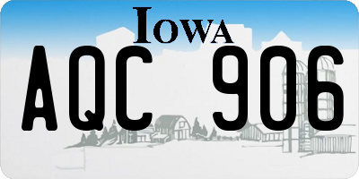 IA license plate AQC906