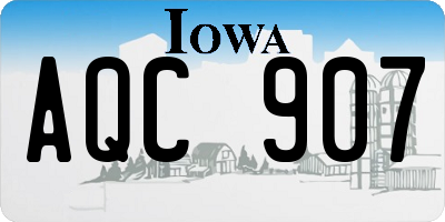 IA license plate AQC907