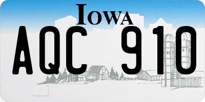 IA license plate AQC910