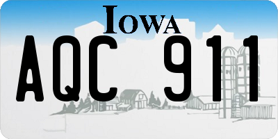 IA license plate AQC911