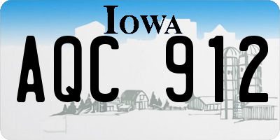 IA license plate AQC912