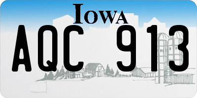 IA license plate AQC913