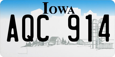 IA license plate AQC914