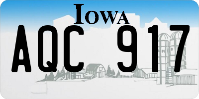 IA license plate AQC917