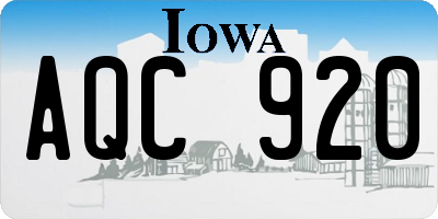 IA license plate AQC920