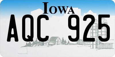 IA license plate AQC925