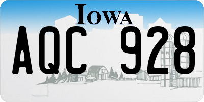 IA license plate AQC928