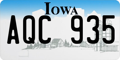 IA license plate AQC935