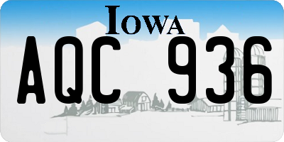 IA license plate AQC936