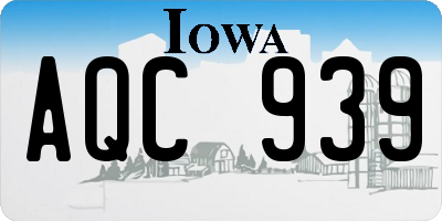 IA license plate AQC939