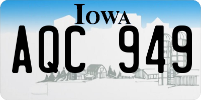 IA license plate AQC949