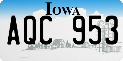 IA license plate AQC953