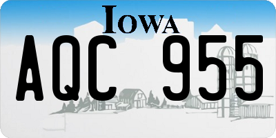IA license plate AQC955