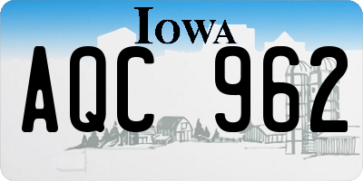 IA license plate AQC962