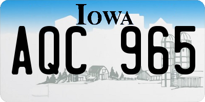 IA license plate AQC965