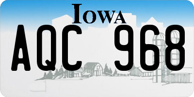 IA license plate AQC968