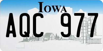 IA license plate AQC977