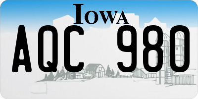 IA license plate AQC980