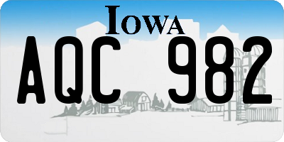 IA license plate AQC982