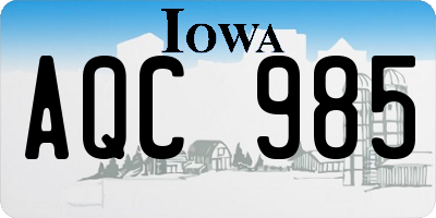 IA license plate AQC985