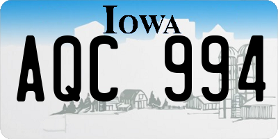 IA license plate AQC994