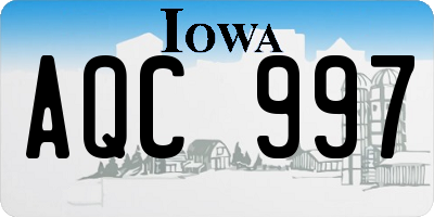 IA license plate AQC997
