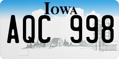 IA license plate AQC998