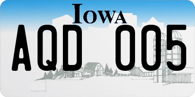 IA license plate AQD005