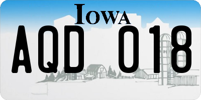 IA license plate AQD018