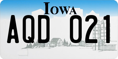 IA license plate AQD021