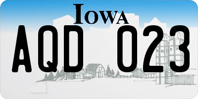 IA license plate AQD023