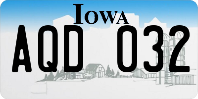 IA license plate AQD032