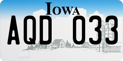 IA license plate AQD033