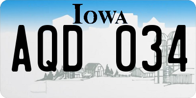 IA license plate AQD034