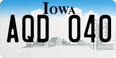 IA license plate AQD040