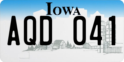 IA license plate AQD041
