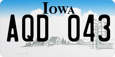 IA license plate AQD043