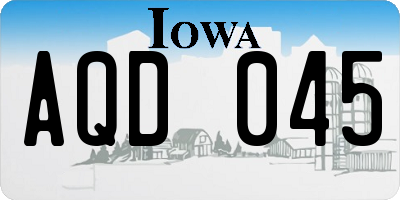 IA license plate AQD045