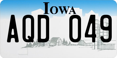 IA license plate AQD049
