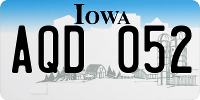 IA license plate AQD052