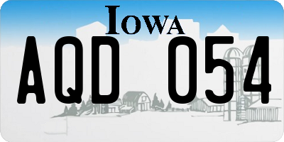 IA license plate AQD054