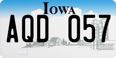 IA license plate AQD057
