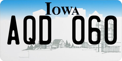 IA license plate AQD060