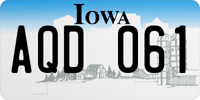 IA license plate AQD061