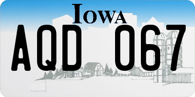 IA license plate AQD067