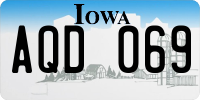 IA license plate AQD069